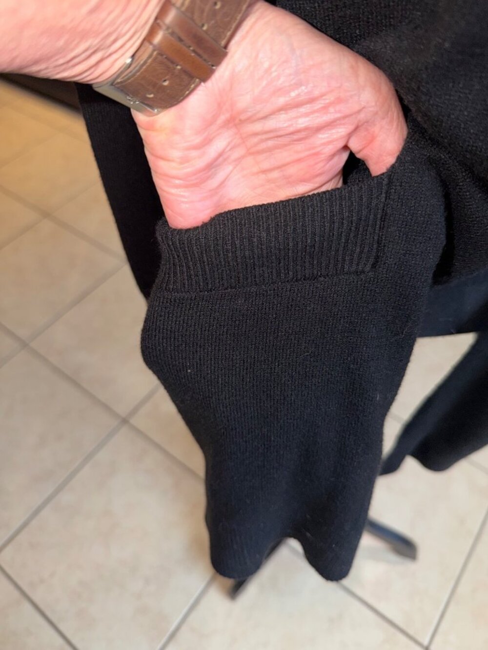 Luxury Cashmere Blend Black Open-Front Cardigan Pockets M Quiet Luxury Money - Picture 9 of 9